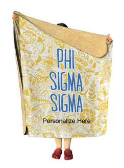 Phi Sigma Sigma Floral Sherpa Lap Blanket