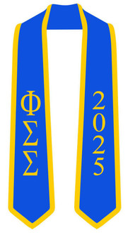  Phi Sigma Sigma Graduation Sash Stole w/ Year 