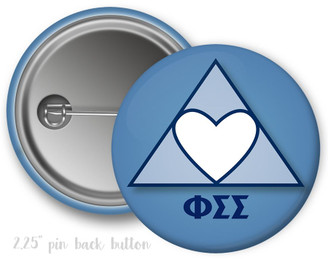 Phi Sigma Sigma Heart Mascot Button