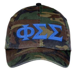  Phi Sigma Sigma Lettered Camouflage Hat 