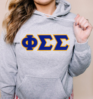 DISCOUNT Phi Sigma Sigma Lettered Hooded Sweatshirt - Best Value