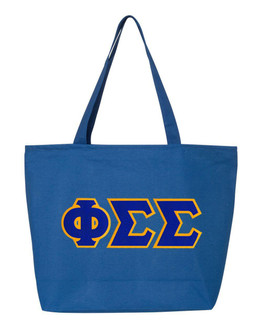  DISCOUNT- Phi Sigma Sigma Lettered Tote Bag - Best Value 