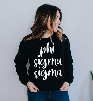  Phi Sigma Sigma Script Crew Sweatshirt 