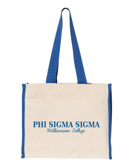 Phi Sigma Sigma Tote with Contrast-Color Handles