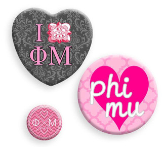  Phi Mu Button Set 
