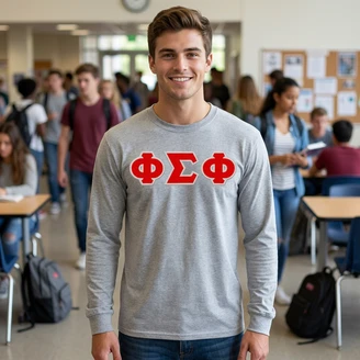 Phi Sigma Phi Greek Letter Twill Long Sleeve Tee