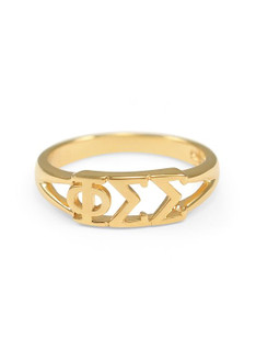 Phi Sigma Sigma Gold Plated Letter Ring