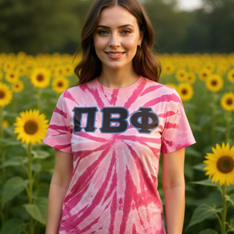 DISCOUNT-Pi Beta Phi Lettered Tie-Dye t-shirts