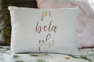 Pi Beta Phi Gold Imprint Throw Pillow