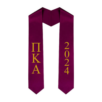 Pi Kappa Alpha Greek Lettered Graduation Sash Stole With Year - Best Value