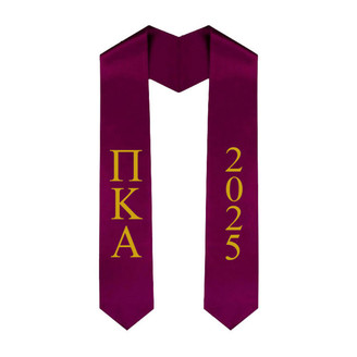  Pi Kappa Alpha Greek Lettered Graduation Sash Stole With Year - Best Value 