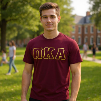 DISCOUNT Pi Kappa Alpha Lettered T-shirt - Best Value