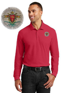 DISCOUNT-Pi Kappa Alpha Emblem Long Sleeve Polo