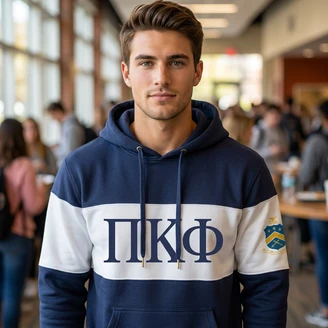 Pi Kappa Phi Ivy League Hoodie W Crest On Left Sleeve