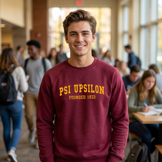 Psi Upsilon Fraternity Founders Crew Sweatshirt