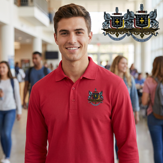 DISCOUNT-Psi Upsilon Emblem Long Sleeve Polo