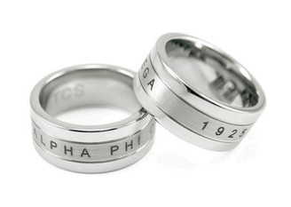 TCS Alpha Phi Omega Tungsten Ring 