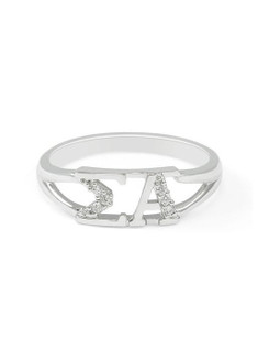 TCS Sigma Alpha Sterling Silver Ring set with Lab-Created Diamonds 