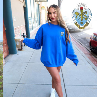  DISCOUNT-Sigma Delta Tau World Famous Crest - Shield Crewneck Sweatshirt - Best Value 