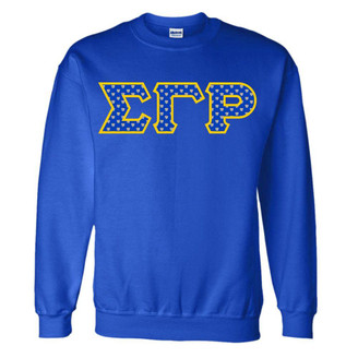  Sigma Gamma Rho Crest - Shield Twill Letter Crewneck Sweatshirt 