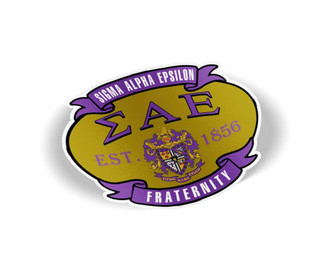  Sigma Alpha Epsilon Banner Crest - Shield Decal 
