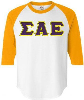  DISCOUNT- Sigma Alpha Epsilon Lettered Raglan T-Shirt 