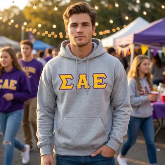 Sigma Alpha Epsilon Custom Twill Hooded Sweatshirt