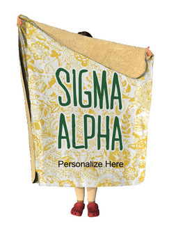 Sigma Alpha Floral Sherpa Lap Blanket