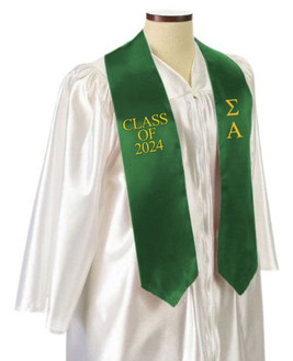 Sigma Alpha Embroidered Graduation Sash Stole