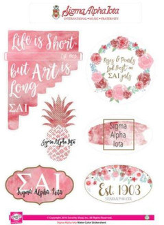 Sorority Shop Sigma Alpha Iota Water Color Stickers 
