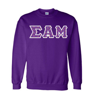  Sigma Alpha Mu Fraternity Crest - Shield Twill Letter Crewneck Sweatshirt 