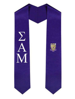  Sigma Alpha Mu Greek Lettered Graduation Sash Stole With Crest 
