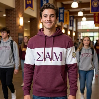 Sigma Alpha Mu Ivy League Hoodie W Crest On Left Sleeve