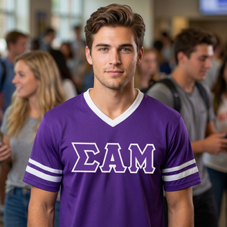 DISCOUNT-Sigma Alpha Mu Jersey With Greek Applique Letters