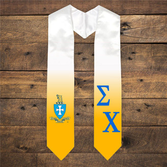 Sigma Chi Extra Fancy Diagonal Greek Graduation Stole W Crest