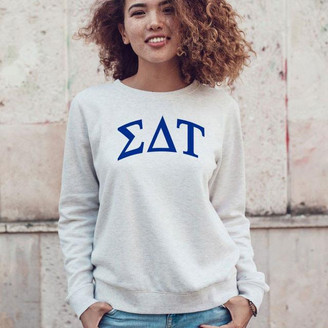  Sigma Delta Tau Arched Greek Lettered Crewneck Sweatshirt 