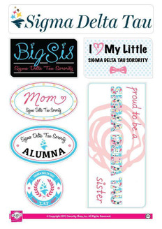 Sorority Shop Sigma Delta Tau Family Sticker Sheet 