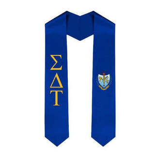  Sigma Delta Tau Greek Lettered Graduation Sash Stole With Crest 
