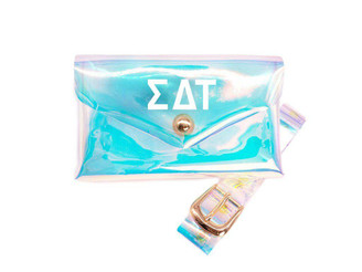 Sorority Shop Sigma Delta Tau Holographic Belted Fanny Pack 