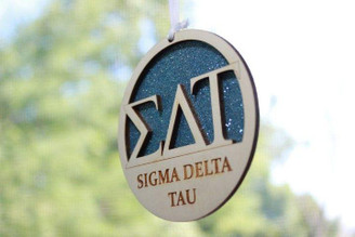 Sorority Shop Sigma Delta Tau Laser Carved Greek Letter Ornament - 3" Round 