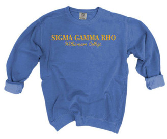  Sigma Gamma Rho Script Comfort Colors Greek Crewneck Sweatshirt 