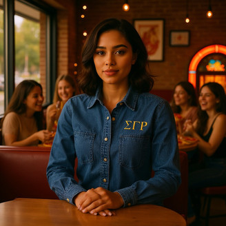 DISCOUNT-Sigma Gamma Rho Denim Shirt