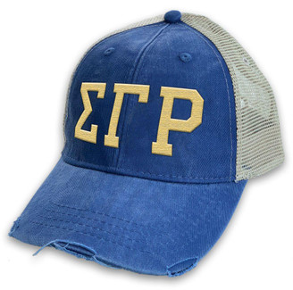  Sigma Gamma Rho Distressed Trucker Hat 