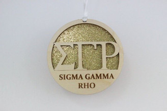 Sigma Gamma Rho Laser Carved Greek Letter Ornament - 3" Round