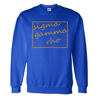  Sigma Gamma Rho Script Box Crewneck Sweatshirt 