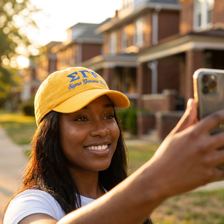 Sigma Gamma Rho Script Cap