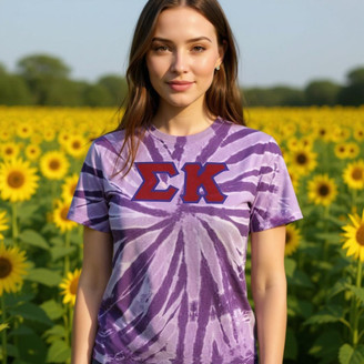 DISCOUNT-Sigma Kappa Lettered Tie-Dye t-shirts!
