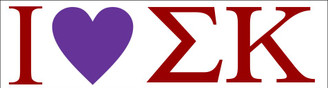 Sigma Kappa I Love Bumper Sticker