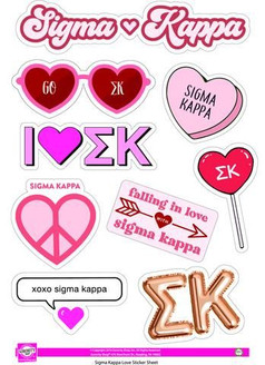 Sigma Kappa Love Theme Stickers