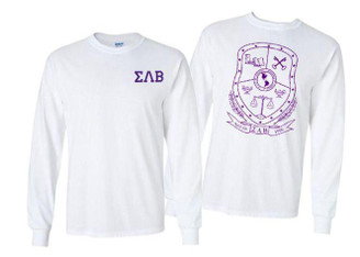 Greekgear Sigma Lambda Beta World Famous Crest - Shield Long Sleeve T-Shirt-Top Seller 